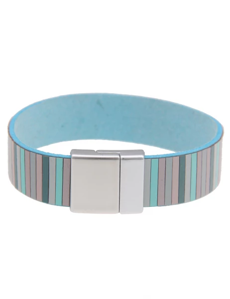 - 50% Sale Leslii Armband Statement Streifen-Muster in Grün Mint Letzte 3 Tage