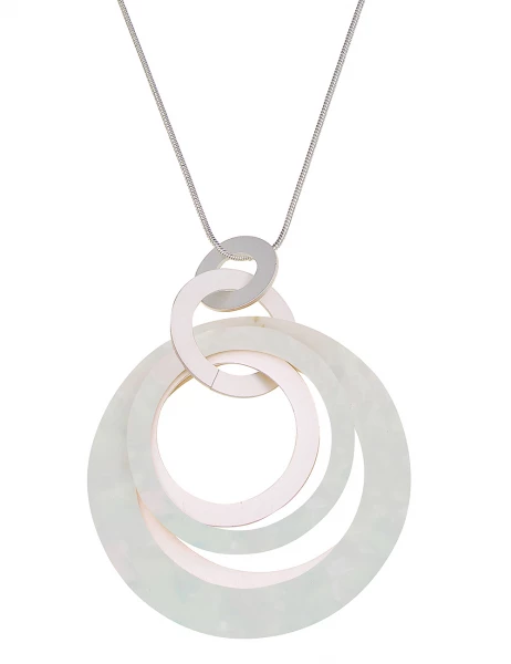 -50% SALE Leslii Lange Halskette Nicole Matt Ring in Silber Mint Neueste Stile