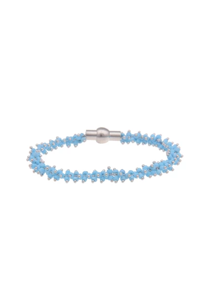 -50% SALE Leslii Armband Perlchen Silber Blau Vierteljährliche Förderung