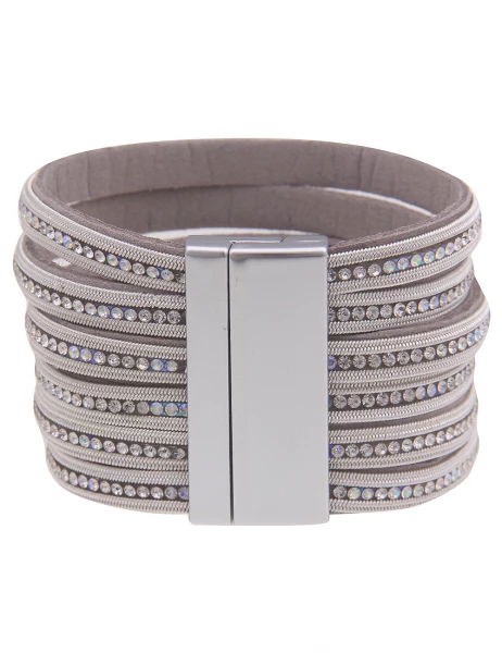 Leslii -50% SALE Armband XXL Glitzer in Silber Weiß Bis zu 55% Rabatt