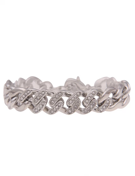 -50% SALE! Leslii Armband Ariane Panzer-Armband Statement Glitzer in Silber 50% Rabatt mit kostenlosem Versand