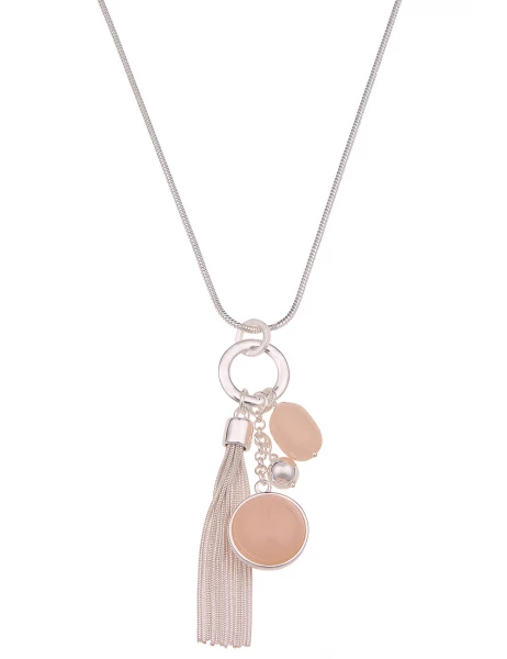 -50% SALE Leslii Lange Halskette Glanz Statement in Silber Beige Rabatte dieses Monats