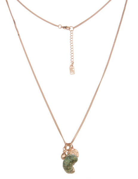 -50% SALE Leslii Lange Halskette Natur Muschel in Gold Grün 2025