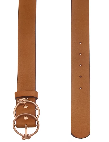 -70% SALE! Leslii Damen-Gürtel Basic Gürtel Doppel-Schließe Knoten in Braun Angebote