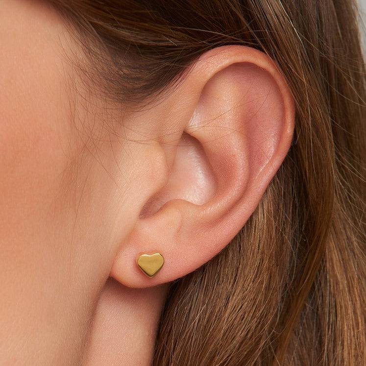 Mosuo Jewellery Herz Gold Ohrringe - Vermeil Super Sparpreis
