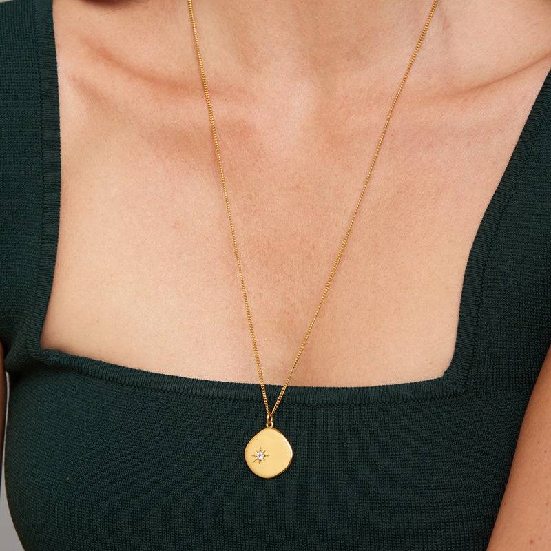 Mosuo Jewellery Geburtsstein Halskette April - Vermeil & Topas 2025