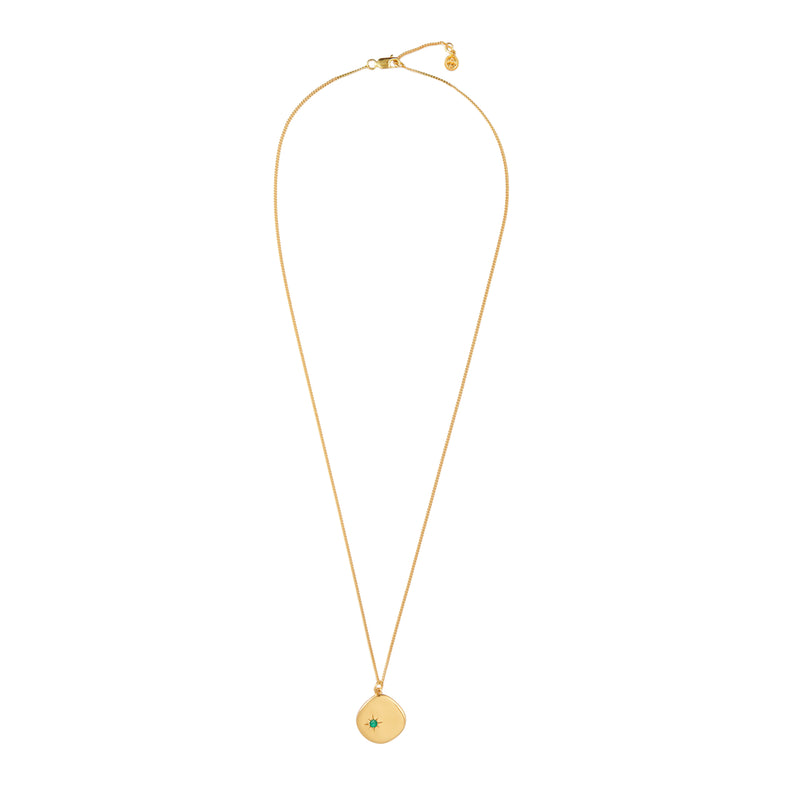 Mosuo Jewellery Geburtsstein Halskette Mai - Vermeil & Grüner Onyx Online