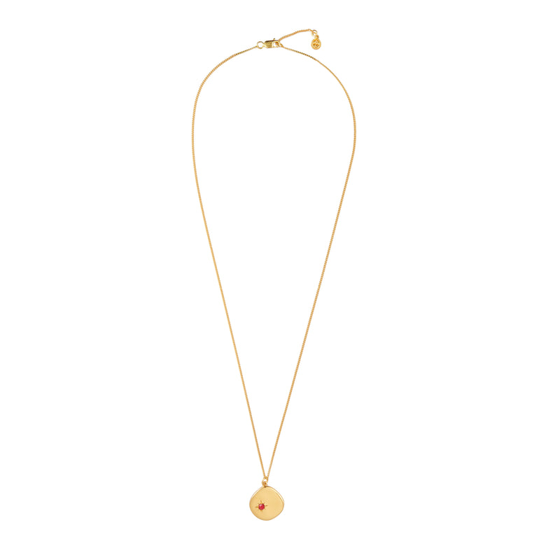 Mosuo Jewellery Geburtsstein Halskette Juli - Vermeil & Rubin Auslauf
