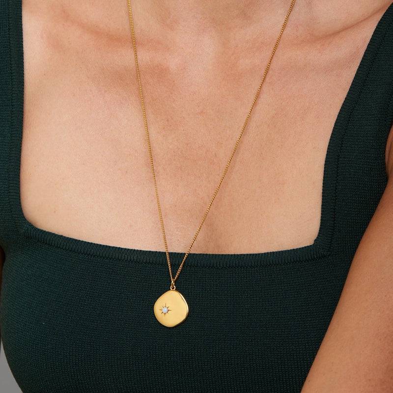 Mosuo Jewellery Geburtsstein Halskette Oktober - Vermeil & Opal Hotsell