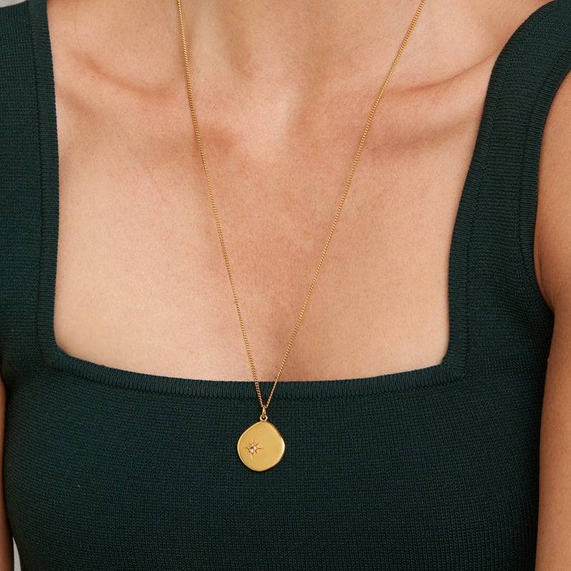 Mosuo Jewellery Geburtsstein Halskette November - Vermeil & Citrin im Angebot