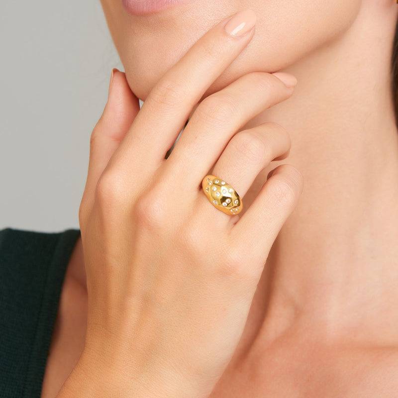 Mosuo Jewellery Sternenhimmel Topas Ring - Vermeil Günstiger Verkauf
