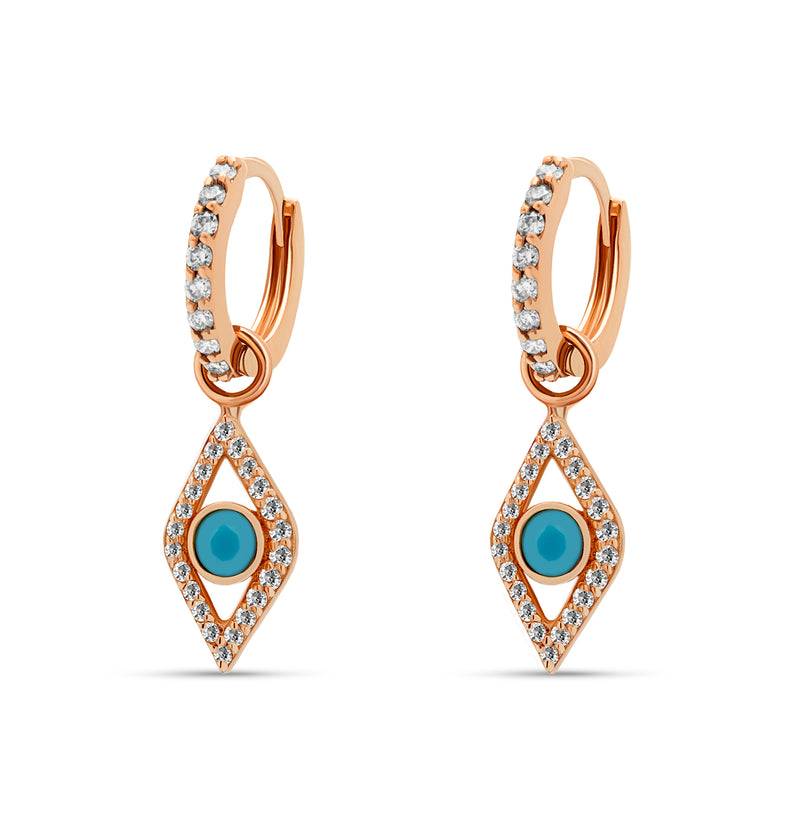 Mosuo Jewellery Mini Diamant Creole mit Nazar Auge Neueste Mode