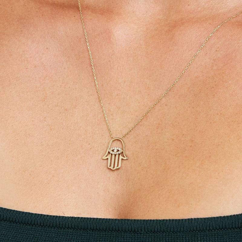 Mosuo Jewellery Hamsa Diamant Halskette VIP-Rabatte