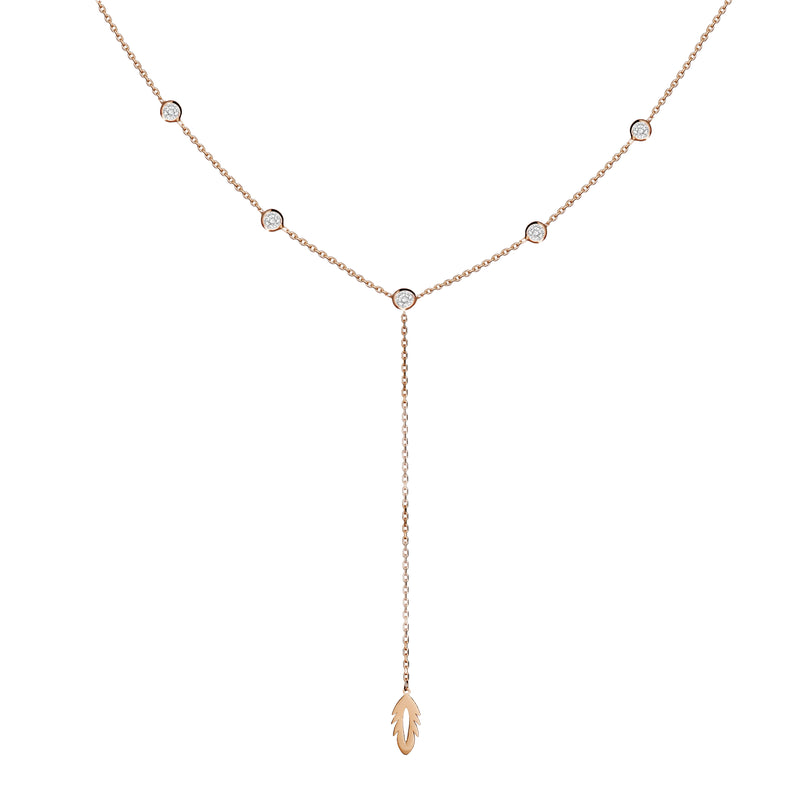 Mosuo Jewellery Feder Y-Halskette mit Steinen Letzte 3 Tage