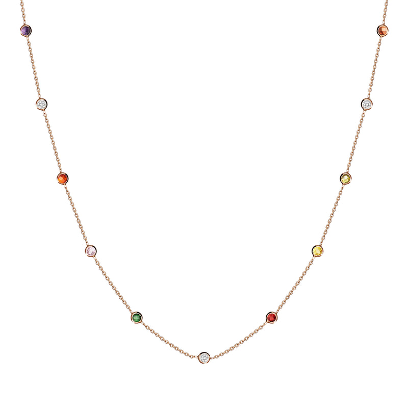 Mosuo Jewellery Regenbogen Halskette mit Steinen Neueste Stile