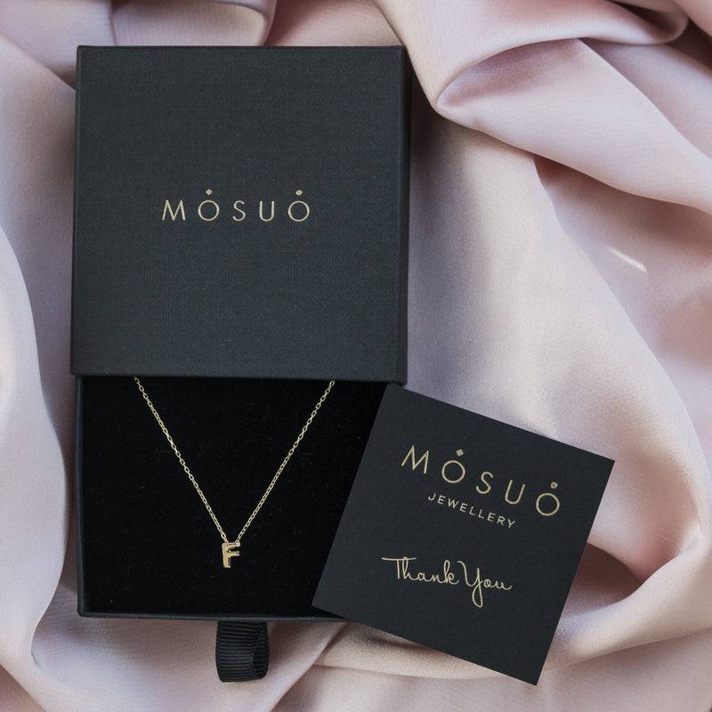 Mosuo Jewellery Diamant Buchstaben Halskette “F” - Vermeil Super Rabatt