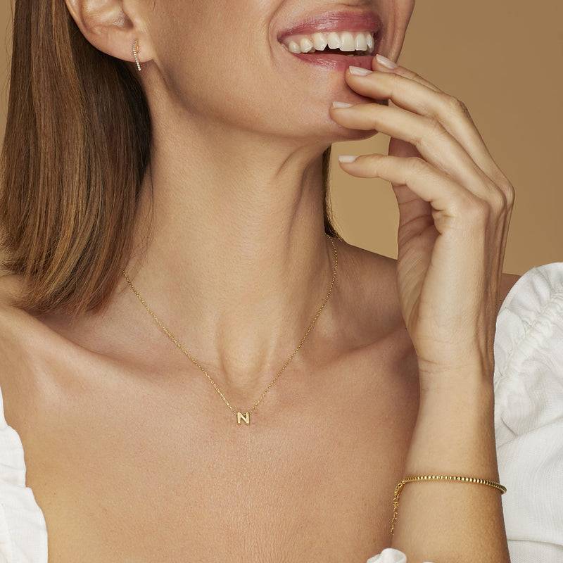 Mosuo Jewellery Diamant Buchstaben Halskette “N” - Vermeil Black Friday Preise