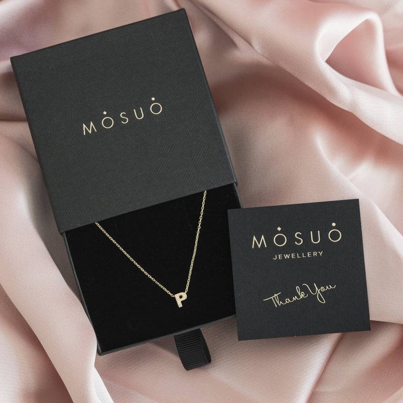 Mosuo Jewellery Diamant Buchstaben Halskette “P” - Vermeil zollfrei