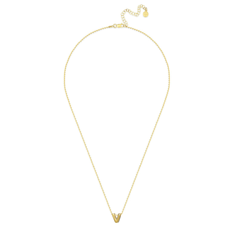 Mosuo Jewellery Diamant Buchstaben Halskette “V”- Vermeil Auslauf