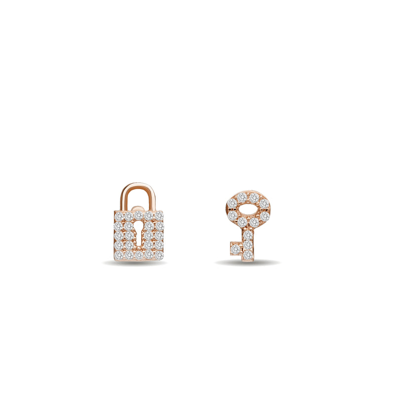 Mosuo Jewellery Schloss und Schlüssel Diamant Ohrstecker Rabatt