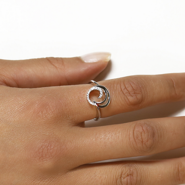 Nana Kay Swinging Silver Ring Waves Outlet