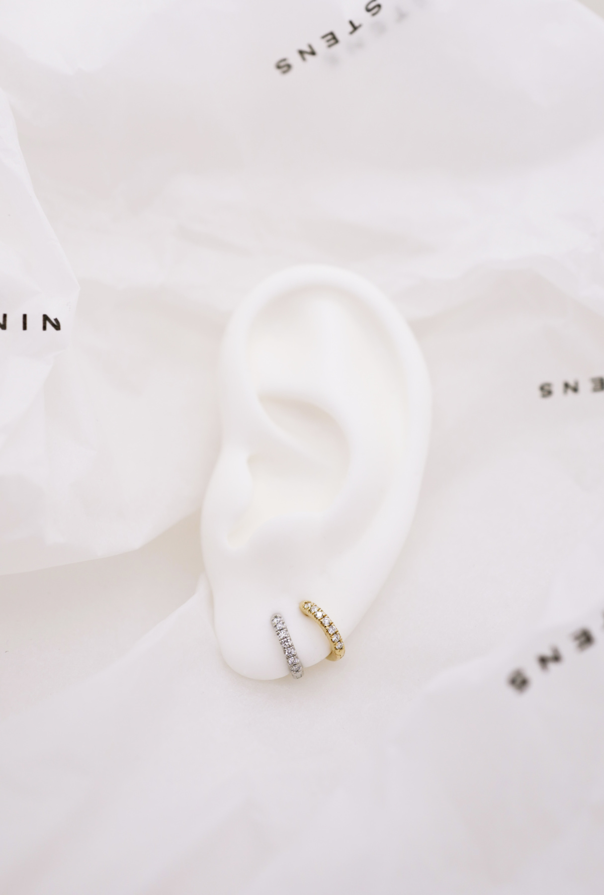 Nina Kastens Diamond Huggie Gold Flash Sale