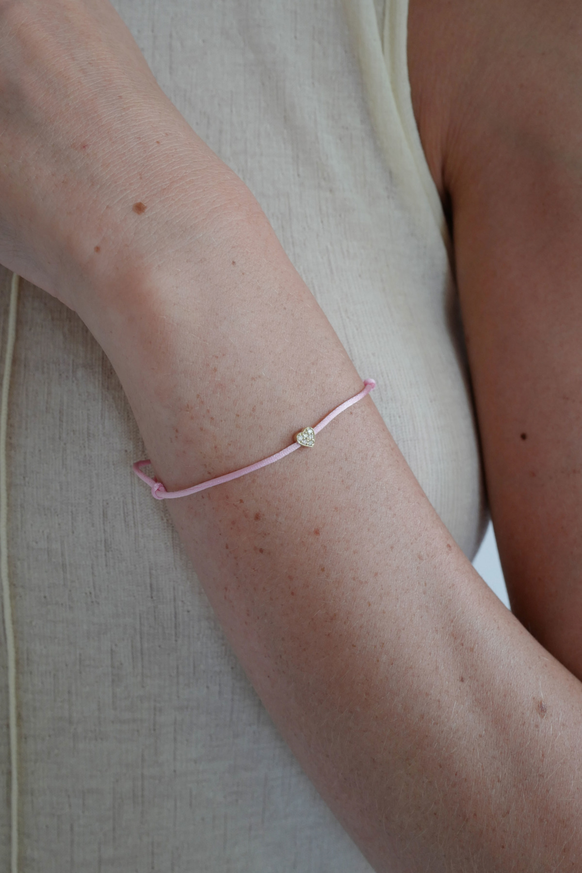 Nina Kastens Diamond Heart Bracelet Pink Heißer Verkauf