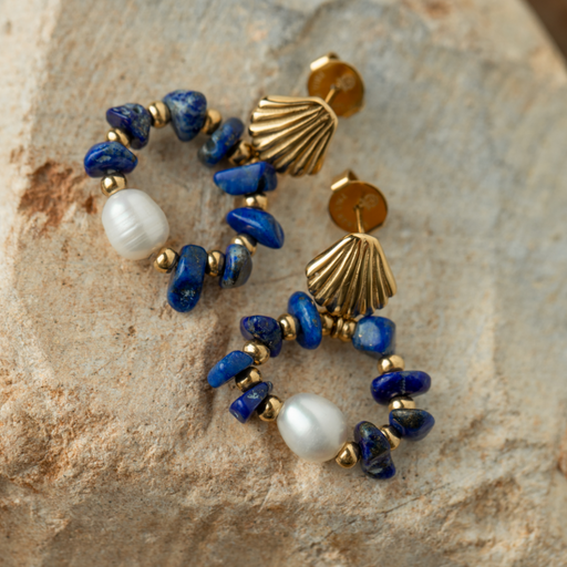 Paul Hewitt Scallop Stone Ohrring Gold Wochenangebot