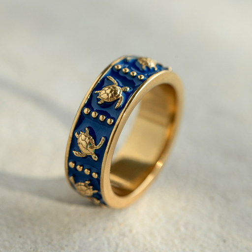 Paul Hewitt Turtle Enamel Ring Gold Neueste Stile