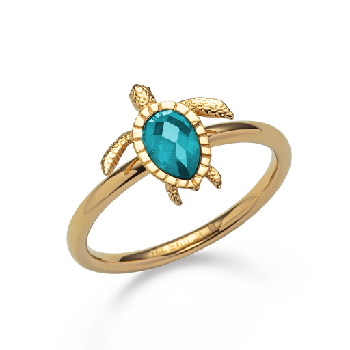 Paul Hewitt Turtle Ring Aquamarine Gold Bis zu 65% Rabatt