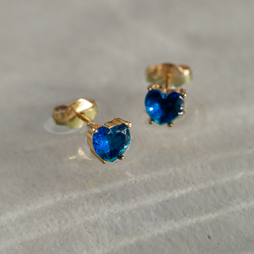 Paul Hewitt Blue Heart Ohrring Gold Kostenloser Versand international
