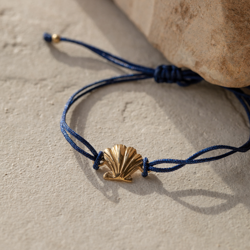 Paul Hewitt Scallop Blue Nylon Armkette Gold Fabrikpreis