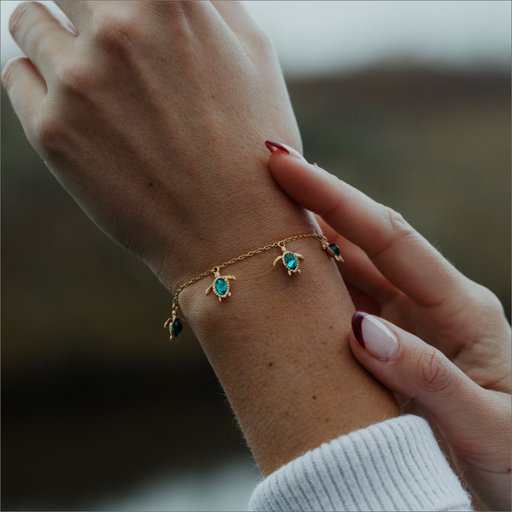 Paul Hewitt Turtle Armkette Aquamarine Gold Versandkostenfrei