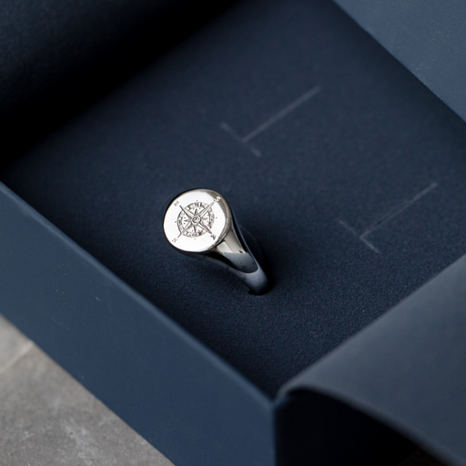 Paul Hewitt Men's Signet Ring Windrose Silber Neuheiten