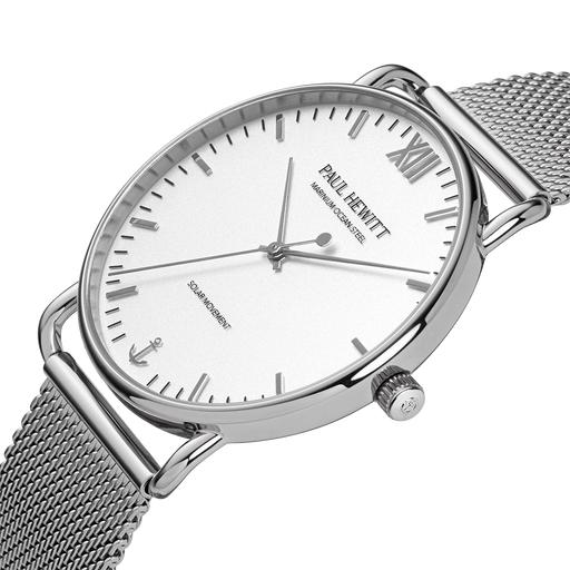 Paul Hewitt Sailor 39 mm Uhr Silber Weiß Neueste Stile
