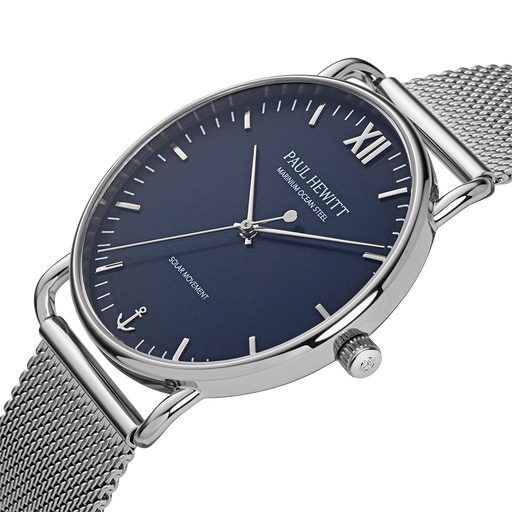 Paul Hewitt Sailor 39 mm Uhr Silber Blau Bis zu 60% Rabatt