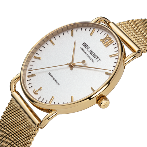 Paul Hewitt Sailor 39 mm Uhr Gold Weiß Sonderangebot der Fabrik