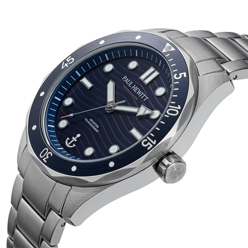 Paul Hewitt Ocean Diver Uhr Silber Blau Nur noch ein Tag übrig
