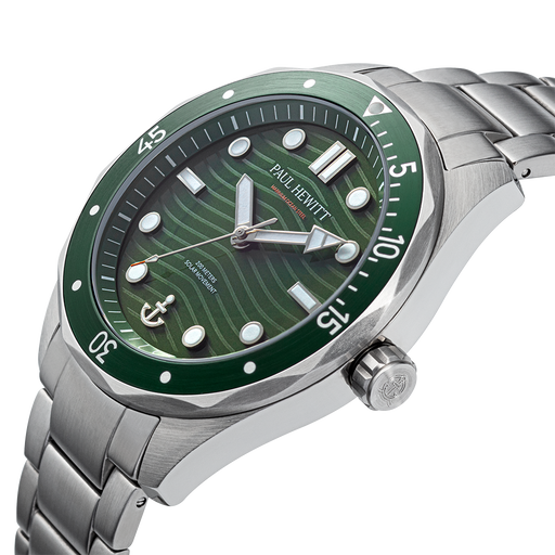 Paul Hewitt Ocean Diver Multilink Uhr Silber Grün Fabrikladen