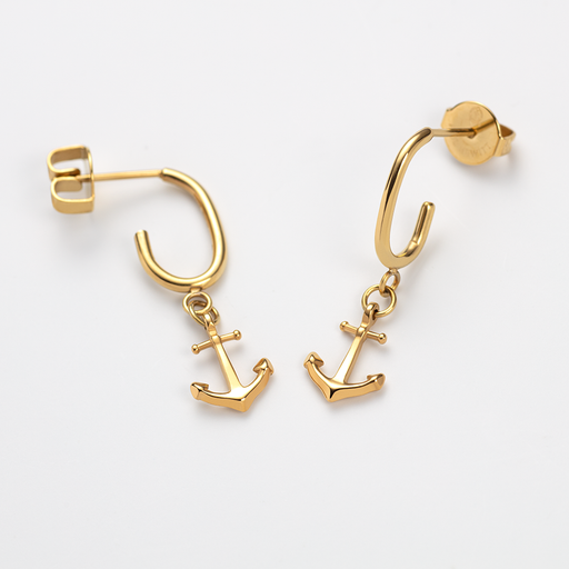 Paul Hewitt The Anchor II Hoops Ohrring Gold Großer Ausverkauf