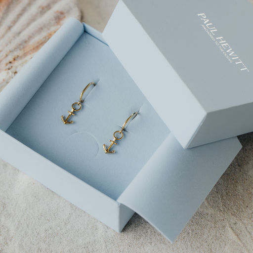 Paul Hewitt The Anchor II Hoops Ohrring Gold Großer Ausverkauf