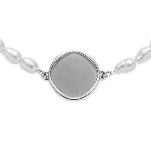 Paul Hewitt Engravable Coin Pearl Armkette Silber Top Angebot