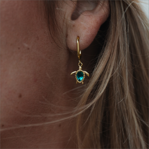 Paul Hewitt Turtle Hoops Ohrring Aquamarine Gold Tiefpreis