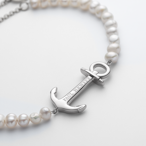 Paul Hewitt The Anchor Beads Armkette Silber Pearl 50% Rabatt für begrenzte Zeit
