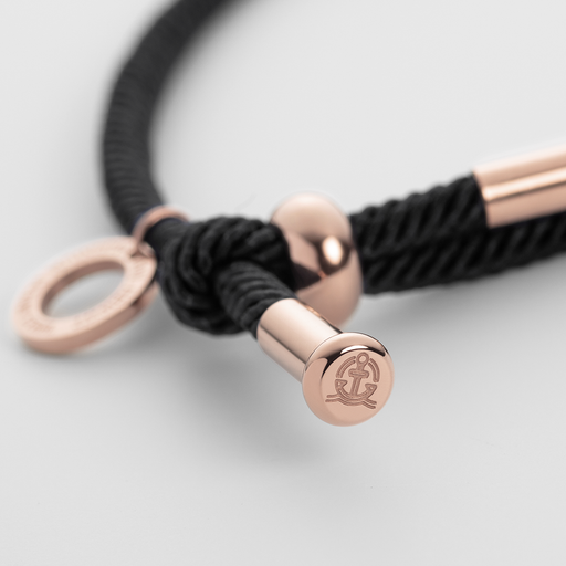 Paul Hewitt Vitamin Sea Gravur Armband Roségold Schwarz Auslauf
