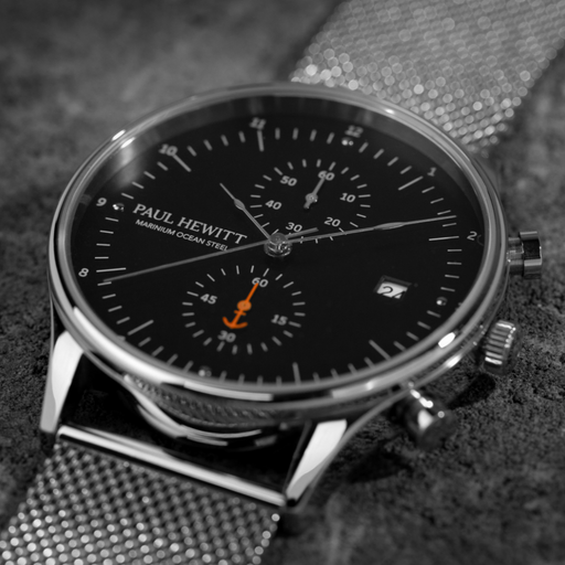 Paul Hewitt Chrono Quartz Mesh silver Nur für heute