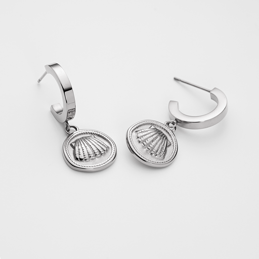 Paul Hewitt Scallop Coin Ohrring Silber Kostenloser Versand