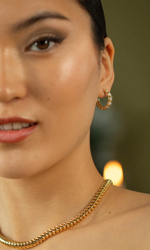 Paul Valentine Sparkle Twisted Hoops Discount Store für neue Produkte