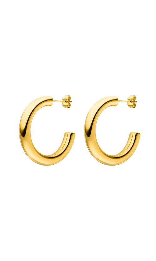 Paul Valentine Classic Hoops 14K Gold Plated