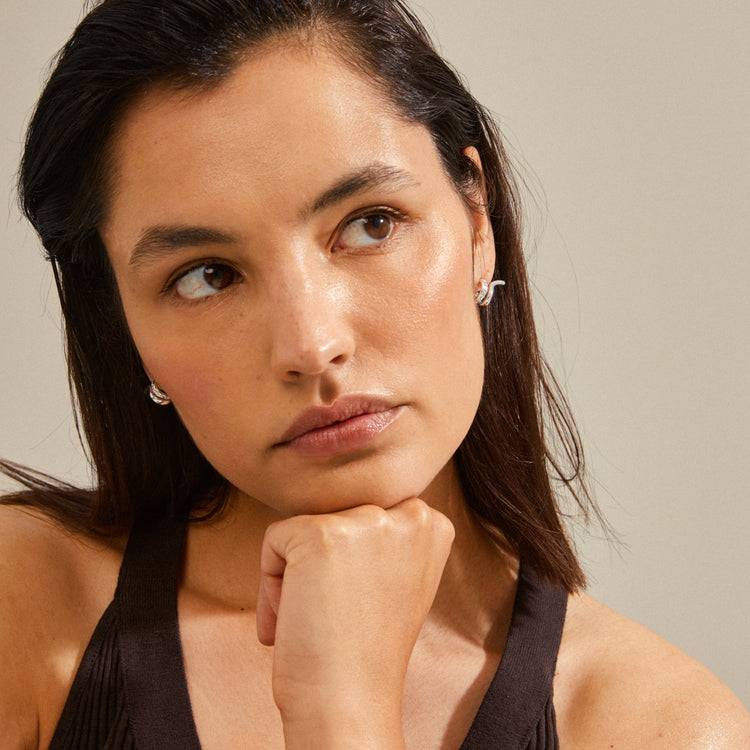 Pilgrim NADINE recycelte Ohrringe versilbert im Angebot